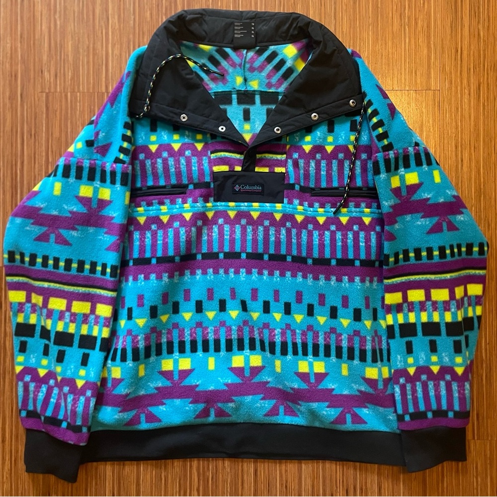 Columbia Small Powder Keg Fleece Pullover coat jacket snap RARE am2206 1911831